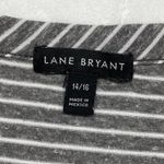 Lane Bryant Knit Top Size 14/16 grey White Stripe Sleeveless Tie front tank top Photo 1