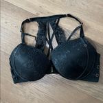 Cacique Shimmer Black Lace Strappy Front-Close Boost Plunge Bra Sz 44DD Photo 4