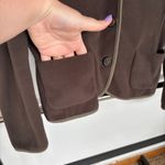 Max Mara 'S Chocolate Brown Fleece Button Down Quiet Luxury Blazer Jacket Medium Photo 3