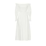 All Saints Lary White Linen Silk Shoulder Long Sleeve Slit Midi Dress Size 6 Photo 5