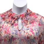 Johnny Was Silk Floral Blouse Pink Medium Photo 2