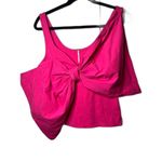 Free People NWOT  Tied Up Bow Tank Phenom Pink Size XS 95% Cotton Cute!! Photo 2