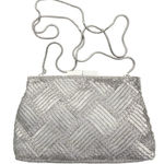 VTG 80s NYE Carla Marchi Silver Hand Beaded Shoulder Bag Evening Clutch Purse Photo 0