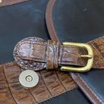 Brahmin Vintage 80’s Black/Brown Croc Leather Crossbody Bag Photo 11