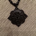 3 necklaces in black, black and gold, black and white colored EUC Photo 6