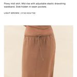 ZARA  NWT tan brown drawstring waist maxi flowy skirt Photo 3