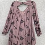 Free People Women's Dress Trapeze Mauve Floral Size Small Long Sleeve Lined Photo 2