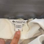 Athleta  Ace Tennis Skort Size 12 Gray White Striped Athletic Golf Skirt Photo 2