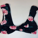 Cupshe Women's Black Pink Floral Bralette Bikini Swimsuit Top Size S Photo 0