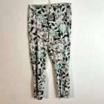 J Jill Linen Blend Floral Ankle Pant Womens Size Small Nwt Button Hem Blue Cream White Photo 3