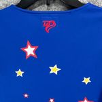 Vintage Raw Blue Jersey Dress L Blue New York Lace Sleeves Sporty Y2K Streetwear Size L Photo 3