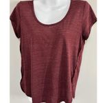Alo Yoga Cutout Back Short Sleeve Tee Size M Maroon Activewear Athleisure Gym Photo 5