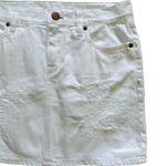 J.Crew Denim Skirt White Cotton Distressed Denim Jean Mini Skirt Size 0 Photo 8