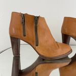 J.Crew Camel Light Brown Leather Lexington Dual Zip Casual Heeled Ankle Booties Photo 3