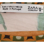 ZARA Floral Bird Top Artsy Boho Cottage Layering Spring Mixed Print Size S Photo 1