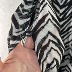 Lane Bryant  14 16 Surplice Top Sheer Black Zebra Split Long Sleeve V-Neck Sexy Photo 2