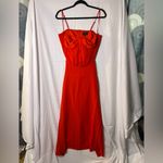 Bardot  Martini Midi Dress In Fire Red Size Large Photo 2