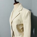 ZARA  Bloggers‎ Favorite Oyster White Lapel Collar Buttoned Cotton Blazer Sz L Photo 10