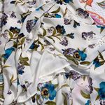 Gilli medium women’s v neck keyhole back zip up sheer lined dress floral print Blue Photo 5