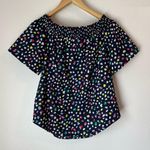 J. Crew Off The Shoulder Blouse Top Polka Dot Blue Size 0 Photo 4