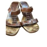 Italian Shoemakers Contesa Wood Look Wedge Brown Sandals Sz 6 Made In Italy Photo 10