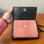 Brighton  Suede Leather Central Park Organizer Crossbody Purse Wallet‎ Pink Brown Photo 3