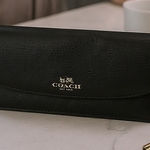 Coach Crossgrain Leather Slim Envelope Snap Wallet Photo 0
