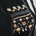 Vintage America Blues Serina Black Embellished Velvet Jacket Size Large Photo 4