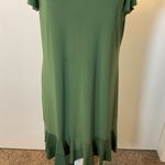 Nicole Miller 18. Solid Ruffle Short Sleeve Midi Green Dress Size Large Photo 2