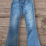 Current/Elliott The Flip Flop Jean in Loved Raw Hem Flare Stretch Denim Size 27 Photo 0