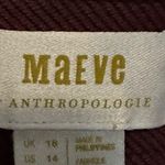 Anthropologie  Maeve Pant Seamed Flare High Rise Cropped Burgundy size 14 Photo 3