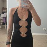 SheIn Black Chain Cutout Dress Photo 3