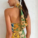 Boutique Alexia Printed Cut Out Halter Backless A-Line Midi Dress Photo 5