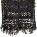 Black Cotton Crochet Boho Lace beachwear Coverup Small Photo 4