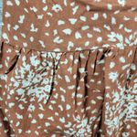 Knox Rose  Dress Womens XL Tan  Linen Blend Square V Neck FloralLoose Flowy Photo 6