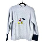 Vintage Disney Christmas Women's Mickey Mouse Mock Neck Gray Sweatshirt Large Photo 0