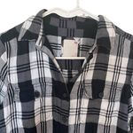 SO  NEW plaid tunic dress long sleeve black white small Photo 2