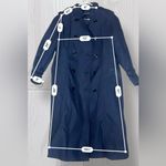 American Apparel  INC. Women’s Vintage Navy Blue Long Trench Coat Photo 7