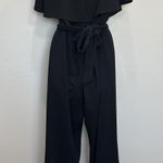 Alex Marie Sz 14 Capelet Cape V-Neck Jumpsuit Black Wide Leg Formal Mother Bride Photo 5