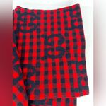Gucci  644365 Red Blue Wool Jacquard Check GG Diamcheck Logo UNISEX Fringe Scarf Photo 10