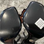 Versace Black and Orange Fiore Paillettes Leather Sandals 35 Photo 4