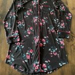 Charter Club ⭐️  Intimates Soft Silky Button Down‎ Black Floral Pajamas Womens XS Photo 1