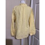 J.Crew  Shirt Womens Small Yellow Gauze Ruffle Tie Neck Long Sleeve Pullover Top Photo 2