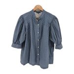 Brooks Brothers ‎ Cotton Poplin Pintuck Ikat Short Sleeve Blouse Size 14 Photo 1