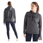 Nobull Performance Hoodie Women’s L Charcoal Grey Drawstring Fleece Lined Photo 2
