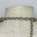 Chico's Gold Tone Chain Necklace Reversible Rhinestone Pendant Statement β¨ Photo 3