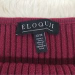Eloquii Burgundy Red Off The Shoulder Top Sweater Ribbed Long Sleeve Size 22 24 Photo 3