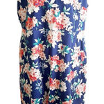 Lands' End Land’s End Women’s Plus Size 20W Floral Sheath Dress Blue Pockets Scoop Neck Photo 0