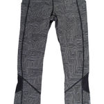 Lululemon  Pace Rival Crop Leggings‎ Capri Pocket Black Pattern Mesh Women's Sz 4 Photo 0