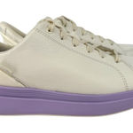 Kizik Women's Sydney Leather Sneakers Cream Purple Slip On Comfort Shoes Sz 8.5 Photo 0